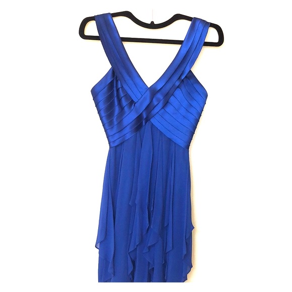 BCBG MaxAzria Blue Silk and Chiffon Dress - Picture 3 of 7